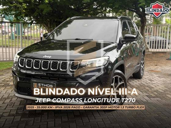JEEP COMPASS 1.3 T270 TURBO FLEX LONGITUDE AT6 JEEP COMPASS 1.3 T270 TURBO FLEX LONGITUDE AT6